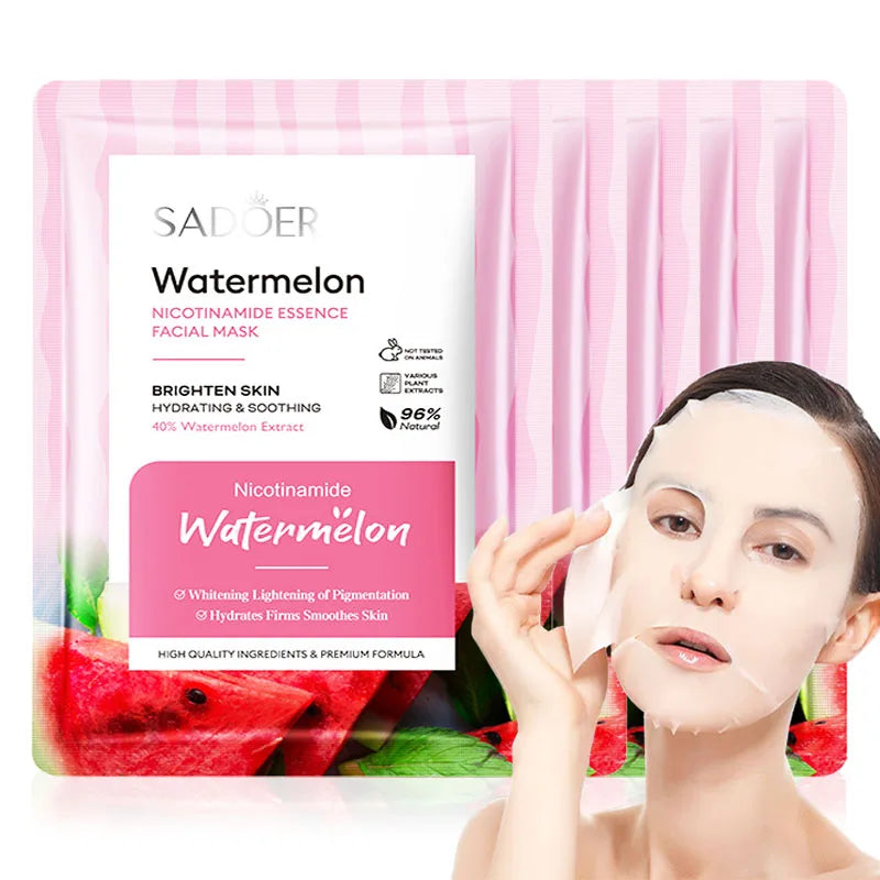 Máscara Facial de Melancia com Nicotinamida Hidratante e Clareadora