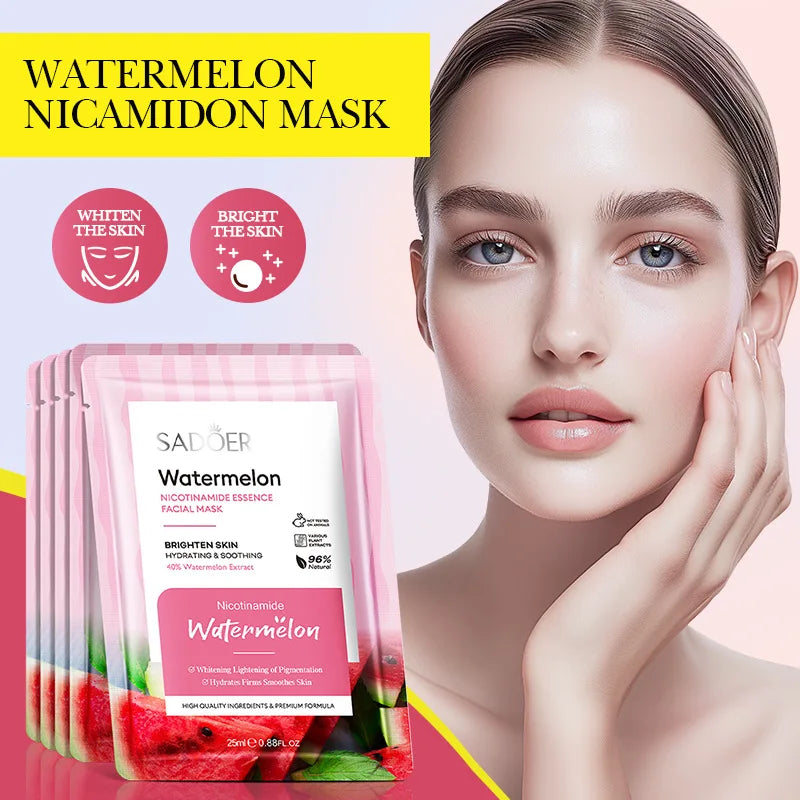 Máscara Facial de Melancia com Nicotinamida Hidratante e Clareadora