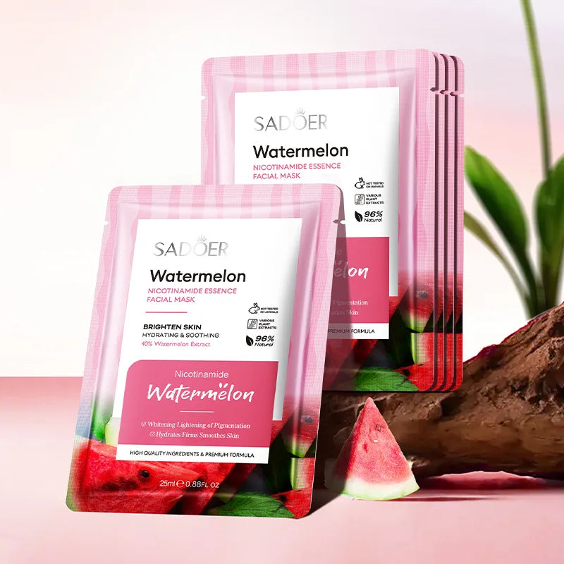 Máscara Facial de Melancia com Nicotinamida Hidratante e Clareadora